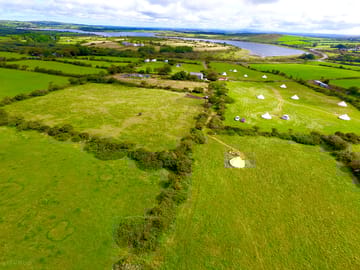 Drone view of the farm and surroundings
