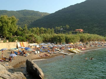 Beach on the grounds of the site