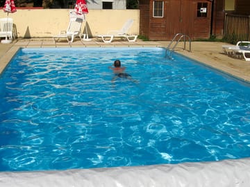 Take a swim in the heated swimming pool
