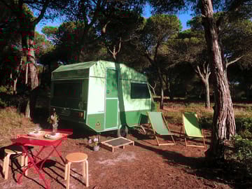 Green caravan