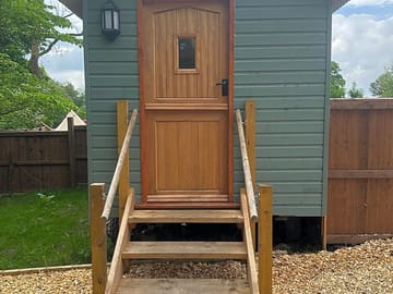 Exterior view shepherd's hut