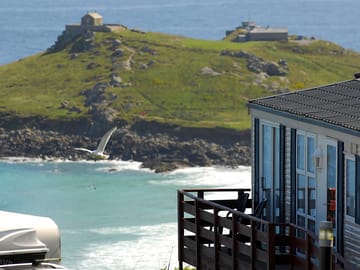 Views of porthmeor beach from one of our static caravans