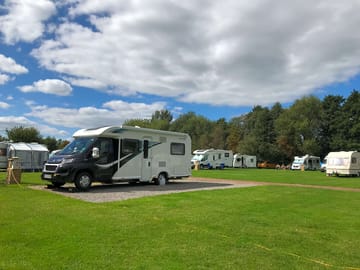 Touring pitch with an electric hook-up