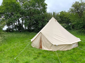 The bell tent has exclusive access to the washroom