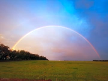 Double rainbow over the field
