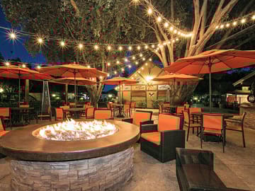 Fireside patio lounge