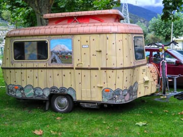 Vintage caravans are also welcome