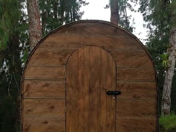 Entrance to one of the pods