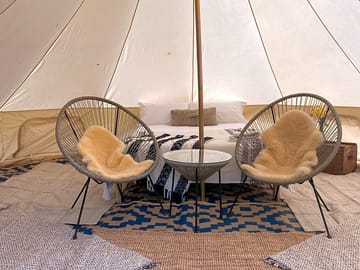Inside the tent