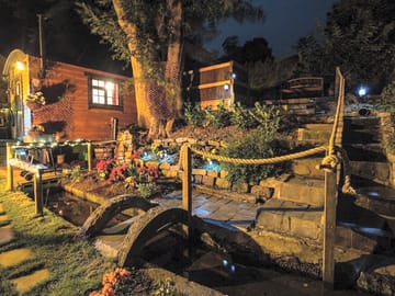 The grounds by night