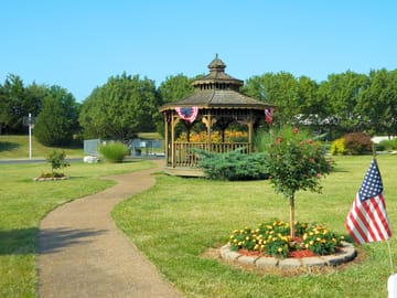 Park and gazebo on 4th july