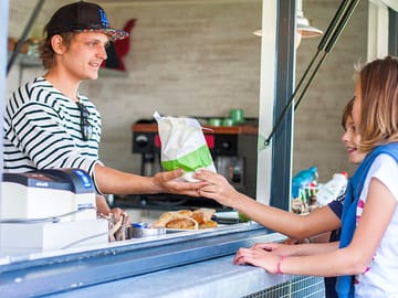 Beach bar serving sandwiches