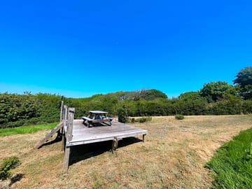 Private deck and garden for the motorhome pitch