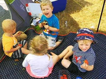 Children have good times on site
