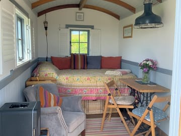 Dining space and small fridge