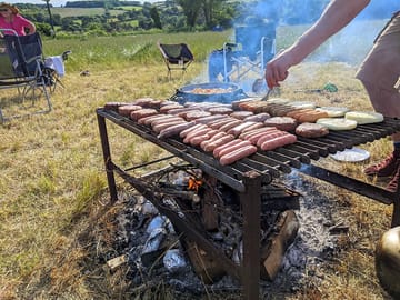 Cooking over the firepit