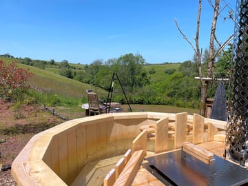 View from the private woodfired hot tub