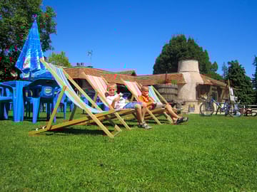 Relax in deckchairs