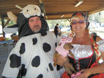 Fist prize costume winners at the halloween party