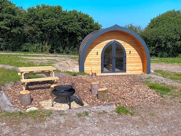 Firepit outside the pod