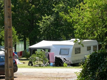 Caravan on a sunny pitch