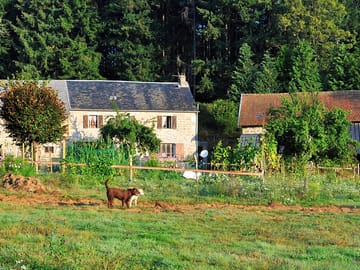 The farmhouse, with ablution block on the right