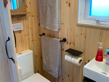 Bathroom with an electric shower