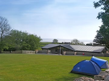 Tent camping area with sea views