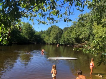 Swimming in the lake