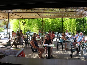 Shaded terrace at the snack bar