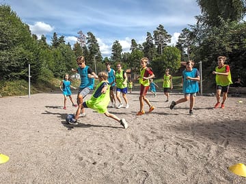 Playing field for football, beach volley and badminton