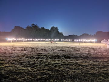 Night sky and festoon lighting
