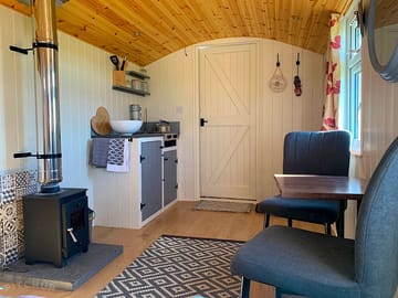Inside the hut
