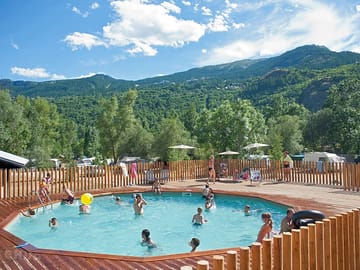The swimming pool overlooking the hills
