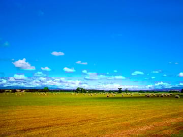 Camp on the hay fields