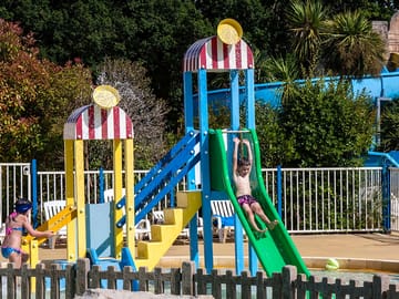 The paddling pool and slides for children