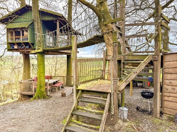 The treehouse, showing access across the bridge