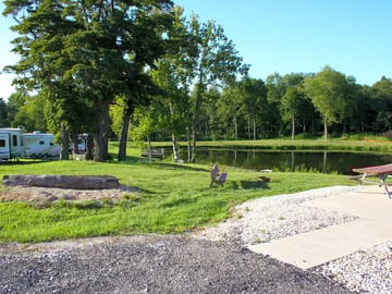 Full hookup area near the fishing lake