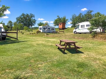 Picnic table on the pitches