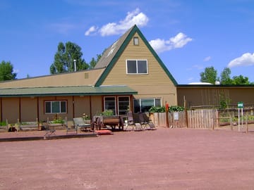 Come on in the office and say hi. the microlodge is the upstairs portion of the building