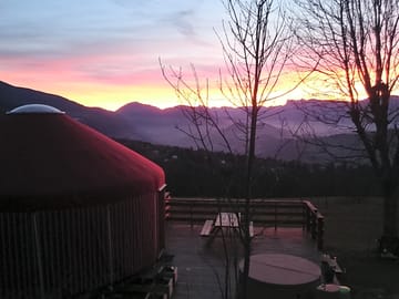 View of the mountains from the deck