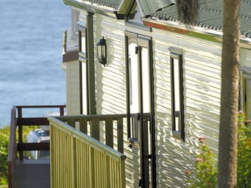 Sea views from a two-bedroom caravan