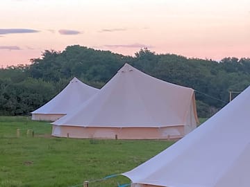 Plenty of space between each bell tent.