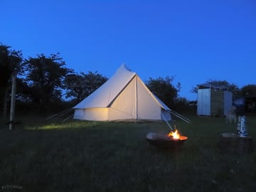 Bell tent at night