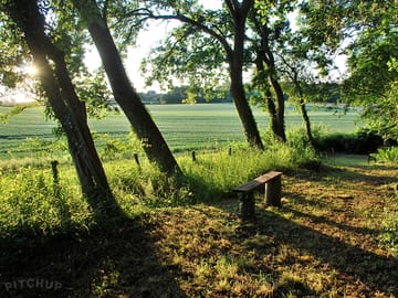 Looking over farmland from the picnic area