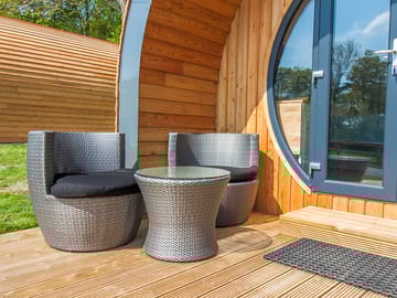 Ourdoor seating at all glamping pods