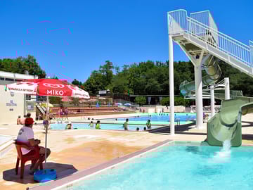 Pool with waterslide