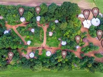 Aerial view of the layout