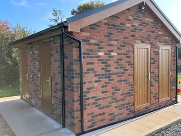 Shower and toilet block
