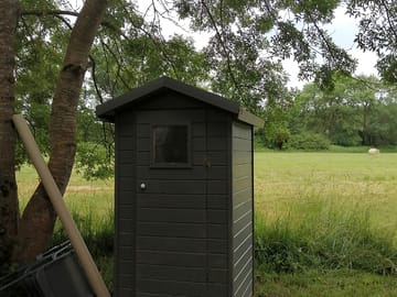 Each tent has a dedicated compost toilet